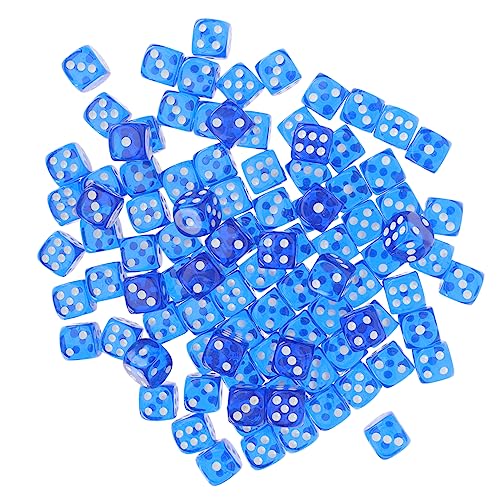 Alasum 100St Spiel Würfel farbwürfel Colour Cube Party Games Virtu brettspiel Brettspielwürfel Spielwürfel mit quadratischen Ecken Spiel Requisiten Unterhaltungswürfel Acryl Blue von Alasum