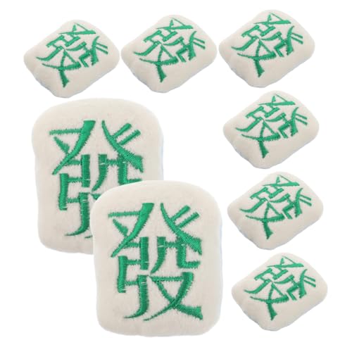 Alasum 10Pcs Bestickte Chinesische Charakter Patches Lucky Mahjong Charakter Abzeichen Luck Lampel Pin Badge Gestickte Verzierungen Für Kleidungszubehör von Alasum