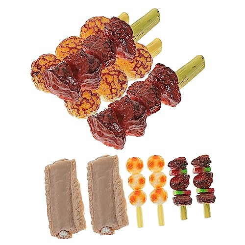 Alasum 10St Simulierte Grillspieße für hühner - Miniature Food küchendekoration gefälschtes Grillspielzeug Kochmodelle für Lebensmittel PVC von Alasum