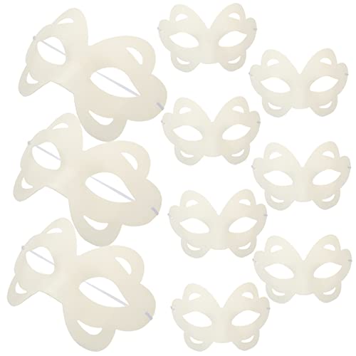 Alasum 10St handbemalte maske selber machen leere weiße Maske Dekor Tiermaske handgemalte Masken Katzenmasken halloween masken halloweenmaske Cosplay-DIY-Masken Rohlinge basteln Papier von Alasum