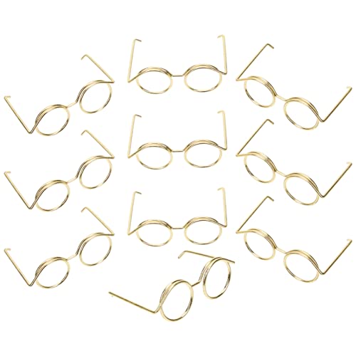 Alasum 10st Metallbrille Brille Für Puppe Kommode Wiedergeborene Babypuppen Brille Zum Anziehen Der Puppe Puppenwagen Puppenbrillen Babyspielzeug Gefüllte Tierbrille Puppenzubehör Golden von Alasum