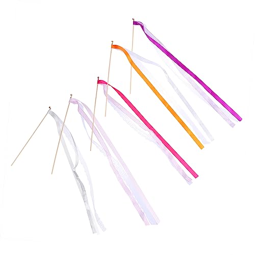 Alasum 10st Zauberstab Abschlussball Requisiten Feenstab Party Feenstäbe Stecken Kinderdrachen Regenbogen-fee-sticks Feenschlangen Hexenstab Requisite Hochzeitsdekoration Polyester von Alasum