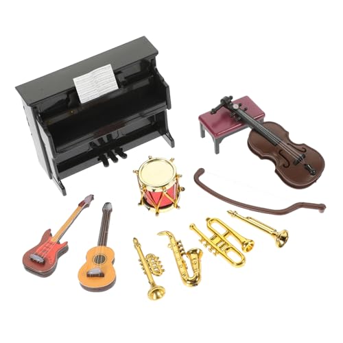 Alasum 11 Teiliges Set Miniatur Musikinstrumente Für Puppenhaus Zubehör Für Fantasievolles Mini Instrumente Für Kreative Spielzeugdekoration von Alasum