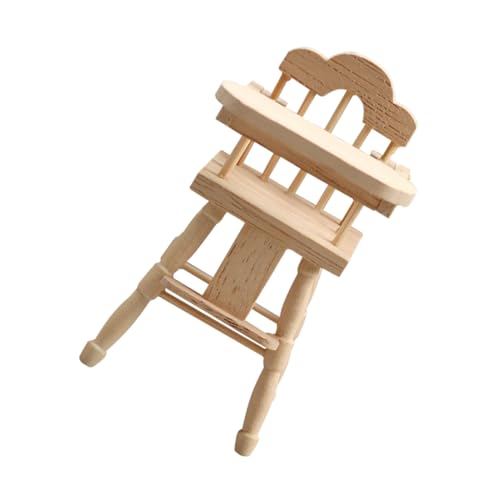 Alasum 112 Puppenhaus Zubehör Für Spielsets So Tun, Ob EIN Hochstuhl Vorhanden Wäre Mini-zubehör Modell Eines Kinderstuhls Mini-hochstuhl Babymöbel Babystuhl-Requisite Holz von Alasum