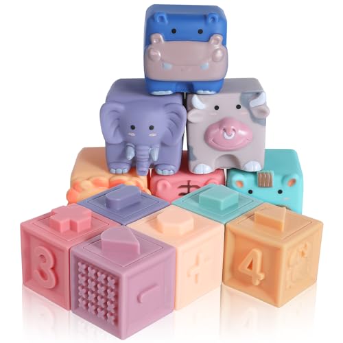 Alasum 12 STK Holzblock kinderzimmer säuglingsspielzeug kauspielzeug spielzeughandys für Babys Gummiblock Gummiblöcke weiche Babyblöcke weiches Gummi von Alasum