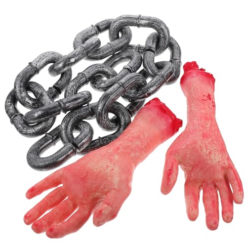 Alasum 12 STK Kette Gebrochen Handstreich Kaputte Körperteile Body Prank Party Requisiten Gefälschter Gruseliger Arm Gefälschte Menschliche Hand Foto-Requisiten Blut Dekor Plastik von Alasum