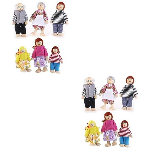 Alasum 12 STK Puppenfamilie Puppen familienmenschen Figuren Figuren Kuscheltiere für Kinder Gabbys Puppenhaus Fee für Kinder kindergeschenke Toy Puppenspielzeug aus Holz Hölzern von Alasum