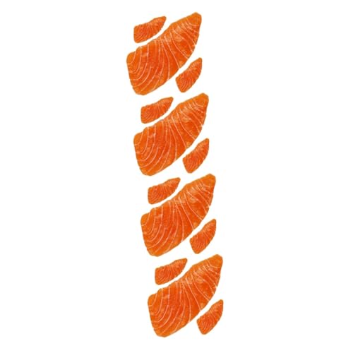 Alasum 12 STK Simulation Lachs Künstliche Lebensmittel-Requisiten realistischer gefälschter Lachs hochzeitsdekoration schaukästen gefälschte Lebensmitteldekore Lachs Requisiten PVC Orange von Alasum