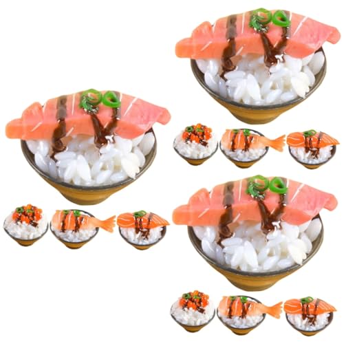 Alasum 12 STK Simulierter Sushi-Reis Sushi-Spielzeug für Kinder Kinderspielzeug künstliche Sushi-Probe PVC-Reismodell Kinder Spielen Essen für die küche Essen in der Spielzeugküche von Alasum