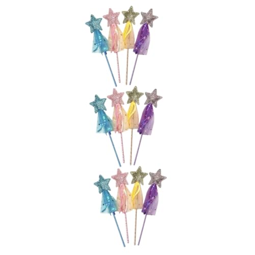 Alasum 12 STK Zauberstab Party-Cosplay-Fee-Zauberstäbe Kinderspielzeug Flash-Spielzeug Zauberstäbe für Kinder Fairy Wand igelkostümkinder Toy Feenstab Spielzeug Feenstab für Kinder Stoff von Alasum