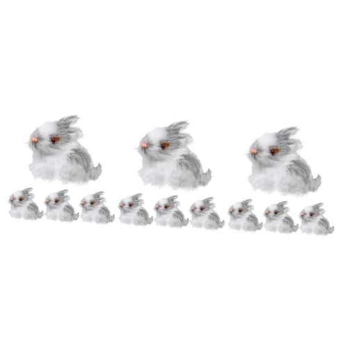 Alasum 12 STK lebensechtes Kaninchen küchendekoration Easter Decoration wohnaccessoires Mini Hasen Mini-Hasenfiguren Hasenfigur Ornament Eierhase Spielzeug Mini-Kaninchen Miniatur-Häschen von Alasum