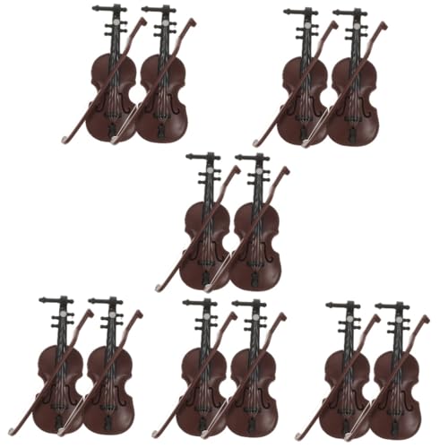 Alasum 12 STK simulierte Geige Mini-Spielzeug für Musikinstrumente Mini-Violine-Ornament Spielzeuge Musical Instruments bastelzeug Musikinstrumentenmodell Mini-Musikinstrument Abs Brown von Alasum