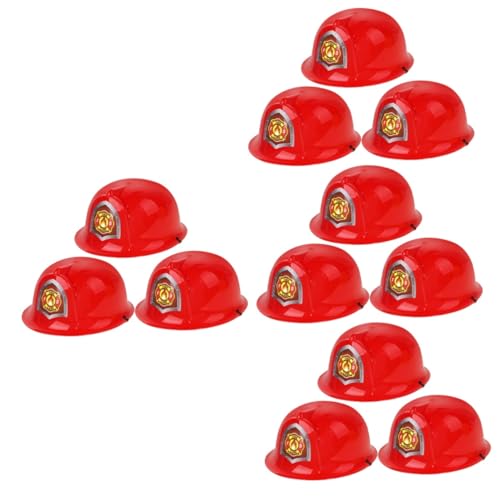 Alasum 12 Stk Feuerhut Feuerwehrmann-Helm-Kind Feuerwehrmütze für Kinder kinderkleider Kinderkleidung Schutzhelm Kinderhelm Partygeschenke für Jungen als Feuerwehrmann Feuerwehrhut rot von Alasum