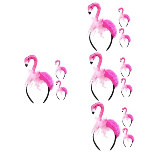 Alasum 12 Stk Flamingo-Stirnband Stirnband für Kinder Stirnbänder für die Hautpflege Plüsch-Stirnband faschingskostüme fasnachtskostüme Stirnband für Frauen Flamingo-Haarreifen Feder Rosy von Alasum