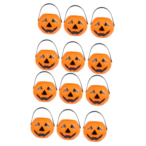 Alasum 12 Stk Halloween-eimer-dekor Masken Halloween-süßigkeitstüte Gruseliges Halloween-tuch Ecke Spinnennetz-ornament Kürbiseimer Süßes Oder Saures Künstliche Halloween-kürbisse Fass von Alasum