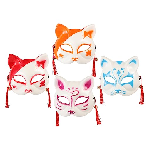 Alasum 12 Stk Katze Fuchs Maske Füchse Maske Kostüm Cosplay Bühnenmaske Festivalmasken Traditionelles Cosplay Dekorative Maske Halloween-maske Kabuki-katzenmasken Tiermasken Maskerade Pvc von Alasum