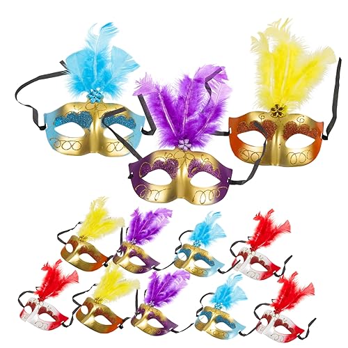 Alasum 12 Stk Maskerademaske Cosplay Strass-maskerade Schmücken Halloween-maske Kostüm- -maske Maskerade-party-maske Maskerade Maske Mini-kostümmasken Maske Plastik von Alasum