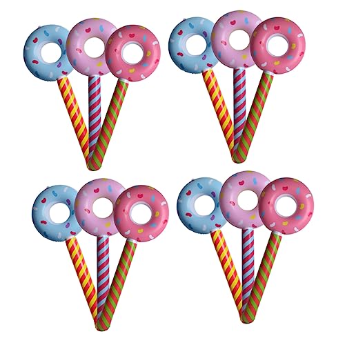 Alasum 12 Stk aufblasbares Donut-Spielzeug Donut-Ballon-Spielzeug aufblasbare Krachmacher Aufblasbare Jubelstöcke aufblasbare Lutscher ballons balloons balons Partyballon Ballon- PVC von Alasum