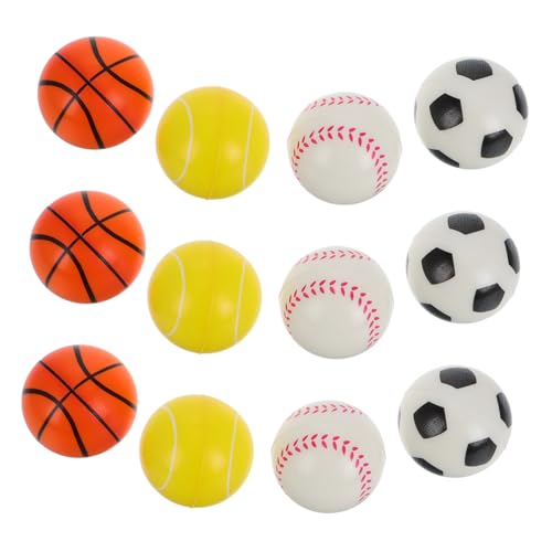 Alasum 12 Stück Hüpfball Korbball Sportbälle Spielzeug Mini Fußbälle Kleiner Sportball Kleiner Basketball Fußball Mini Basketball Gastgeschenke Sport Partygeschenke Weiche von Alasum