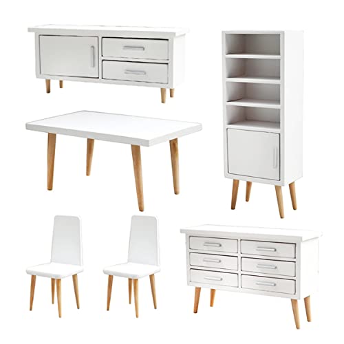 Alasum 12 Weißes Esszimmer Mikroszenen Accessoire Für Puppenhausliebhaber von Alasum