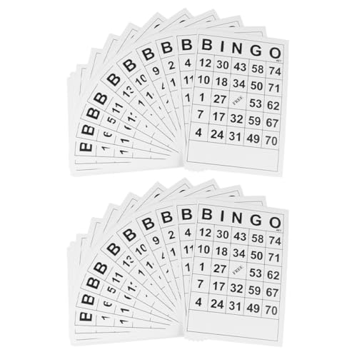 Alasum 120st Bingo-Karten Bingo-Spiele Für Elektronisches Bingospiel Kartenspiel Bingo-Spielkarten Partyspiel Sammelzubehör Bingokarten Für Den Haushalt Versorgung Sammeln Papier Weiß von Alasum