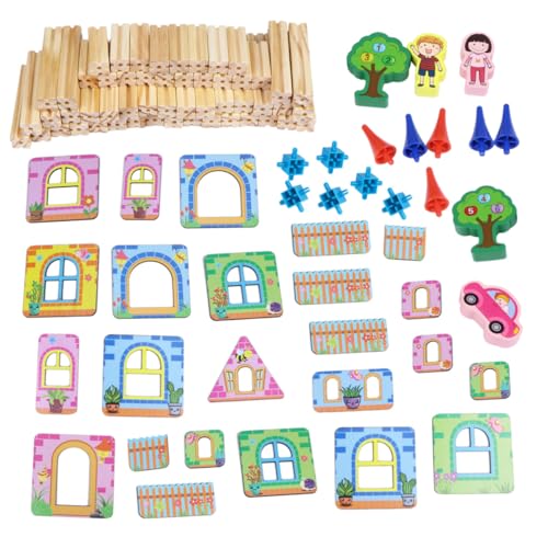 Alasum 128st Kinder Puzzle Spielzeug Herstellung Von Miniaturmöbeln DIY Modernes Puppenhaus Selbstgemachte Puppenmöbel Puppenhaushandwerk Herstellen DIY Holzornament Hölzern Colorful von Alasum