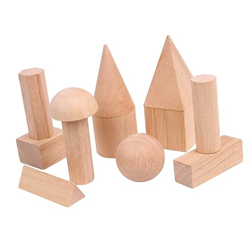 Alasum 12St Baustein volumni volummie kinderspielzeuge Lernspielzeug pädagogisches Spielzeug Stapler Stapelspiel Geometriespielzeug für Kinder dreidimensional Geometrieblöcke Bambus von Alasum