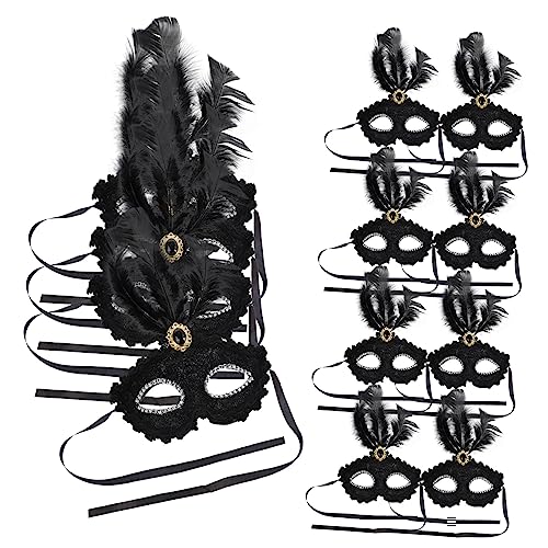 Alasum 12St Karneval Federn Maske halloween masken halloweenmaske federmaske Tanzparty-Requisite Maskerade Maske Requisit Halloweenkostüm Halloween-Maske Partyzubehör Ball Masken Plastik von Alasum