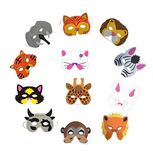 Alasum 12St Schutzmaske masken für kinder mundmasken kinder faschings masken Spielzeug Masken Kindergeburtstag Masken Halloween Karikatur Kostüm Kinder Gesichtsmaske Maskenball Masken von Alasum