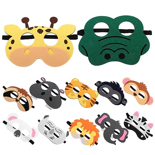 Alasum 12er Set Halloween Tiermasken Aus Filz Cartoon Tiermasken Für Perfekte Verkleidung Für Fasching Kostümpartys Und Halloween Veranstaltungen von Alasum