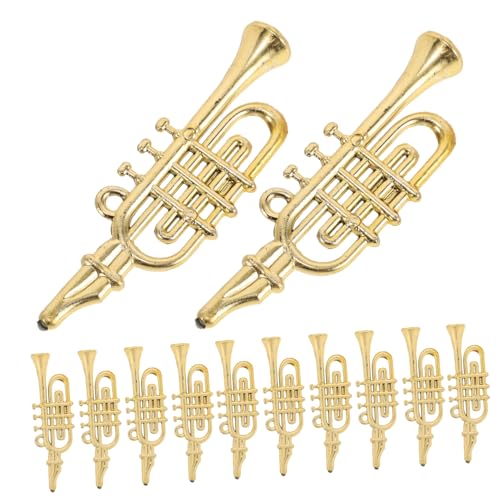 Alasum 12st Weihnachtsdekoration Weihnachtsgirlande Miniatur-musikinstrumentenmodell Trompete Saxophon-weihnachtsverzierung Saxophon Mini-Saxophon-Instrument Plastik Golden von Alasum