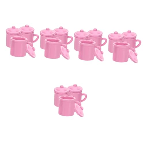 Alasum 15 STK Mini-Retro-mundbecher Mini- Lebensmittelspielzeug Mikrospielzeug Miniaturen Küchenspielzeug Kinder Spielen Hausspielzeug Mini-wasserbecher Vintage-tassen Legierung Rosa von Alasum