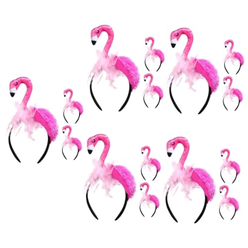 Alasum 15 Stk Flamingo-Stirnband Flamingo-Partyzubehör Hawaii Tier-Stirnband rosa flamingo Tiaras faschingskostüme fasnachtskostüme Plüsch-Stirnband Cartoon-Haarband für Kinder Samt Rosy von Alasum