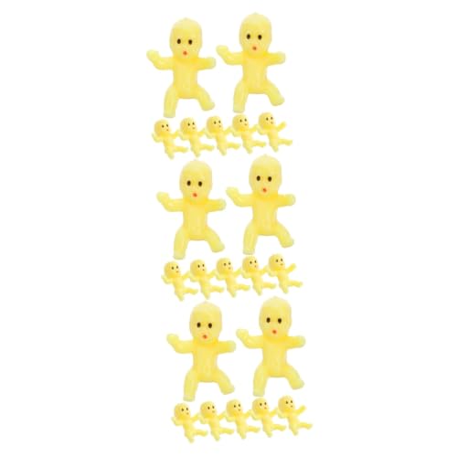 Alasum 150 STK Dekorationen Für Die Babyparty -kleiderbügel Aus Draht Miniatur Mini-eiswürfel Kleine Babypuppen Kleines Babyspielzeug -dusche-Mini- Figur Plastik Yellow von Alasum