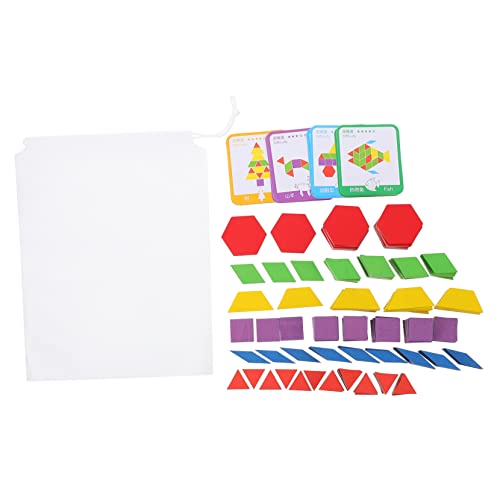 Alasum 155 Stück Tangram Musterblöcke Und Bretter Frühpädagogisches Spielzeug Puzzle Formen Gehirnspielzeug Geometrisches Rätsel Kinderspielzeug Spielzeug Lernspielzeug Für Babys Hölzern von Alasum