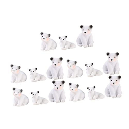 Alasum 15St Eisbär aus Harz Mini-Tierfigur Spielzeug weiße Bärenmodelle Feenfiguren Babyspielzeug Living Room Decoration wohnzimmerdeko Garten weiße Bärenfigur Skulptur des weißen Bären von Alasum