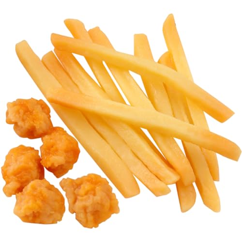 Alasum 15st Pommes-Modell Lebensechte Pommes Frites Modelle Markt-Display-Requisite Mini-Pommes Frites Künstliches Spielfutter Gefälschte Lebensmittel Realistisch Essen Orange PVC von Alasum