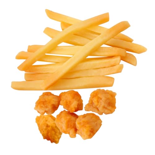 Alasum 16 Pcs Französisch Pommes Model Gefälschte Essen Künstliche Frommes Frites Lebensmittelsimulation Französische Pommes Gefälschte Hühnchen Gefälschte Frites Pommes Realistic Food von Alasum