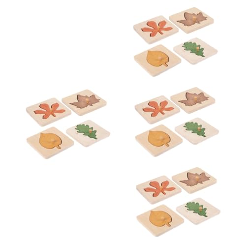 Alasum 16 STK Blatt-Puzzle Form passendes Puzzle Lernspielzeug für Kinder Pflanzenrätsel Montessori-Puzzle Montessori-Rätsel Geschenkspielzeug für Kinder hinterlässt Puzzle-Spielzeug Holz von Alasum