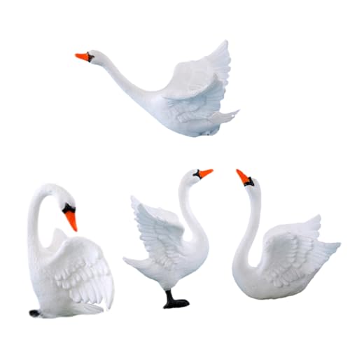 Alasum 16 STK Mini-Schwan-Ornament Schwan Figur kleines Schwanenmodell Weiße Schwanenmodelle für Mikrolandschaften Schwanenmodelle für Miniaturgärten Miniaturfiguren Schwan Dekoration von Alasum