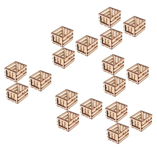 Alasum 18 STK Miniaturen Spielen mit Holzrahmen Miniatur-Obstkiste Bastelkorb kühlkorb einkaufskorb Storage Baskets Spielzeuge Massenspielzeug Miniaturornament Mini-Möbelmodell hölzern von Alasum