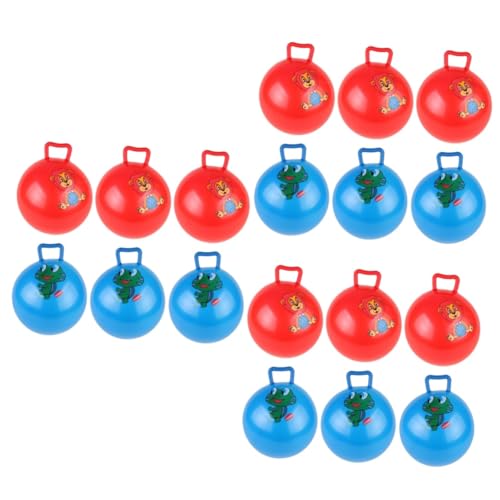 Alasum 18 STK Schläger handhaben Türsteher Kinderspielzeug aufblasbares Spielzeug für Kinder hupfball für Kinder Activity für Kinder Hüpfball für Kinder Cartoon-Muster-Hopping-Ball PVC von Alasum