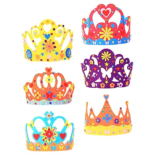 Alasum 18 Sets DIY Kronprinz Tiara Bastelsets Geburtstagshüte Für Kinder DIY Geburtstagskrone Für Kinder DIY Partyhut Kindergeburtstagskronen Kronenherstellungsmaterialien Kinder von Alasum