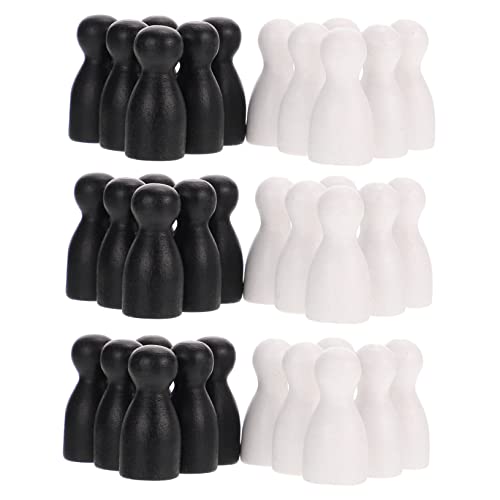 Alasum 192 STK Stück Schach zubehör schachfiguren Set Schachfiguren für Schulsport Schachbrett Figuren Statue des Schachkönigs Brettspiel Schachfiguren Flugschach Schachfigur Holz Black von Alasum