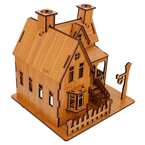 Alasum 1Stk 3D- -Puzzle Puzzle D Modellbau Puzzle DIY-Puzzle- Hausmodell-Puzzle 3D-Villa-Modell Lernspielzeug Hausmodell Holz von Alasum