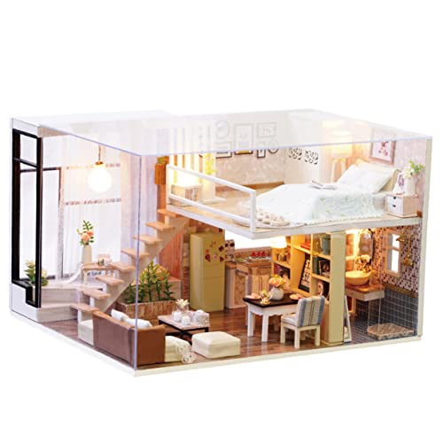 Alasum 1Stk Miniatur DIY Wohnung DIY Miniatur kit Mini-Wohnung Puppenhausmöbel Miniaturbausatz Kinder bastelset basteln für Kinder Spielzeug Wohnung selber Bauen Kabinenmodell von Alasum