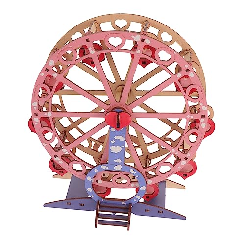 Alasum 1Stk Modell aus Holz Kinderspielzeug Kinder DIY Riesenrad Spielzeug 3D-Rätsel Kinder bastelset basteln für Kinder Riesenrad Puzzle aus Holz Holzspielzeug für Kinder hölzern von Alasum