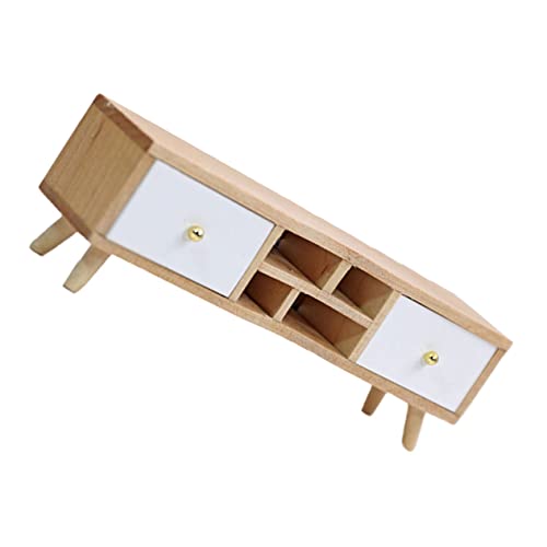 Alasum 1Stk Möbelminiaturen Moderne Puppenstubenmöbel Mini-Schrankverzierung wohnzimmermöbel Living Room Furniture minikühlschrank Mini-Schubladendekor TV-Schrank aus Holz Modell hölzern von Alasum