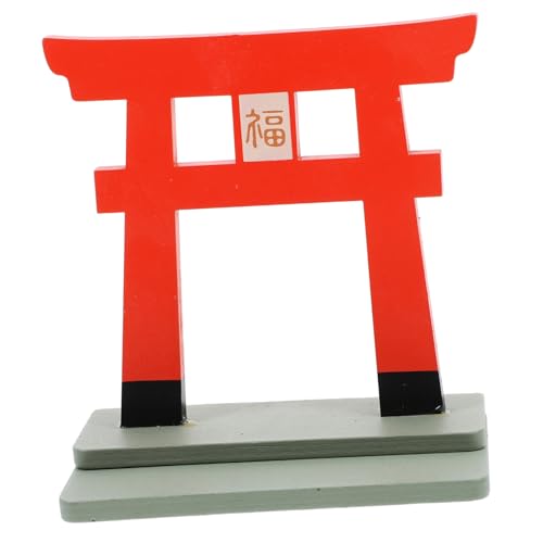 Alasum 1Stk Rauch Türschmuck Puzzle-Spielzeug Miniatur-Schrein-Torii-Tor Mini-Drucklufthorn Puppenhaus-Ornamente Antique Decor Desk Decoration Mini Haustür Türverzierung hölzern Orange von Alasum