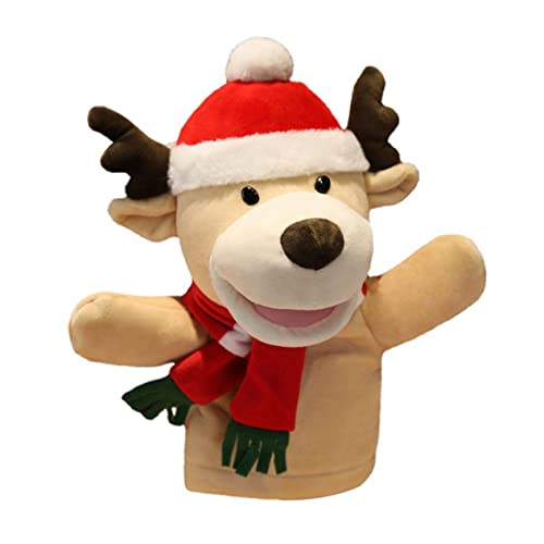 Alasum 1Stk Santa Handpuppe weihnachtliches Stofftier Plüschtier für Kinder Rentierpuppen Spielzeug für Kinder kinderspielzeug schöne Cartoon-Handpuppe Kinderpuppenspielzeug PP Baumwolle von Alasum